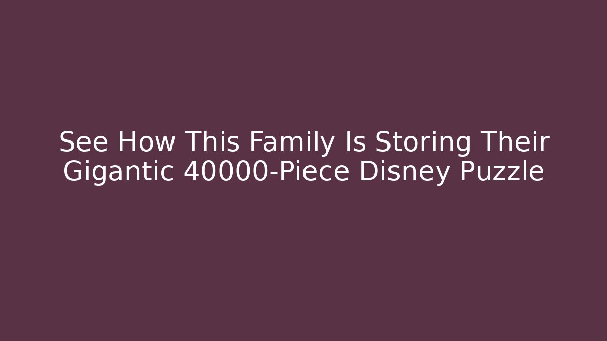 See How This Family Is Storing Their Gigantic 40000-Piece Disney Puzzle