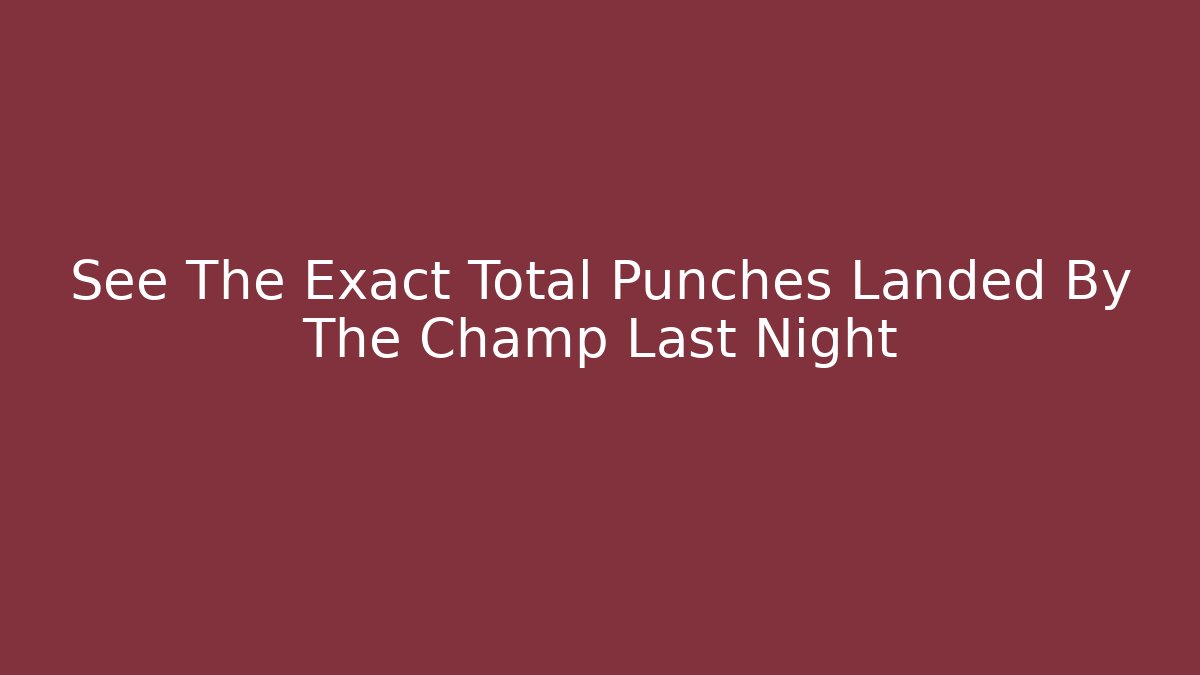 See The Exact Total Punches Landed By The Champ Last Night