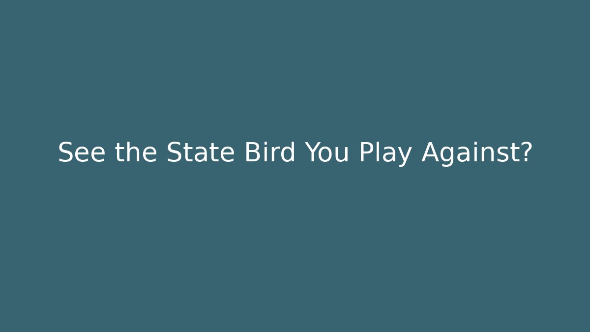 See the State Bird You Play Against?