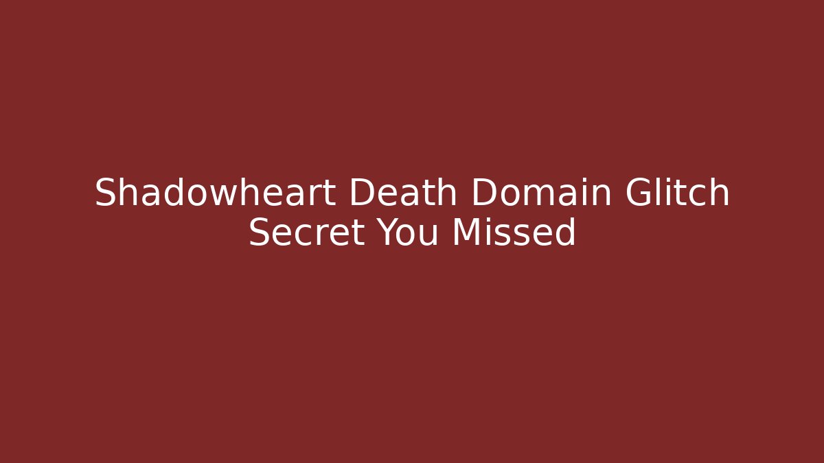 Shadowheart Death Domain Glitch Secret You Missed