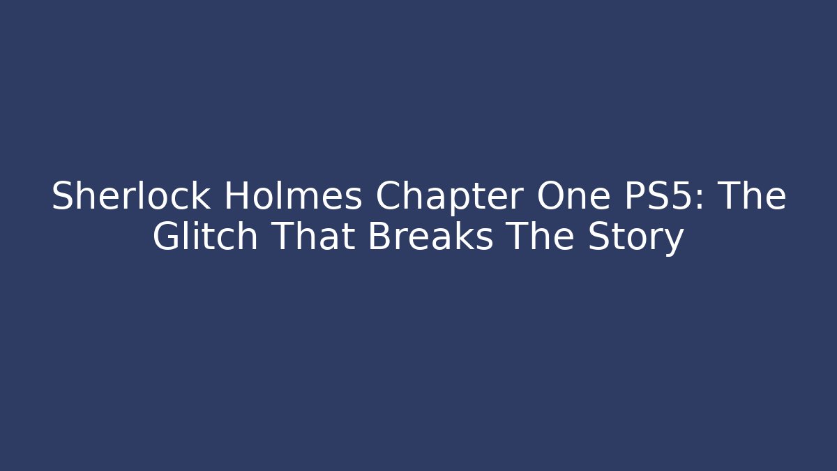 Sherlock Holmes Chapter One PS5: The Glitch That Breaks The Story - Felix Cat Insurance