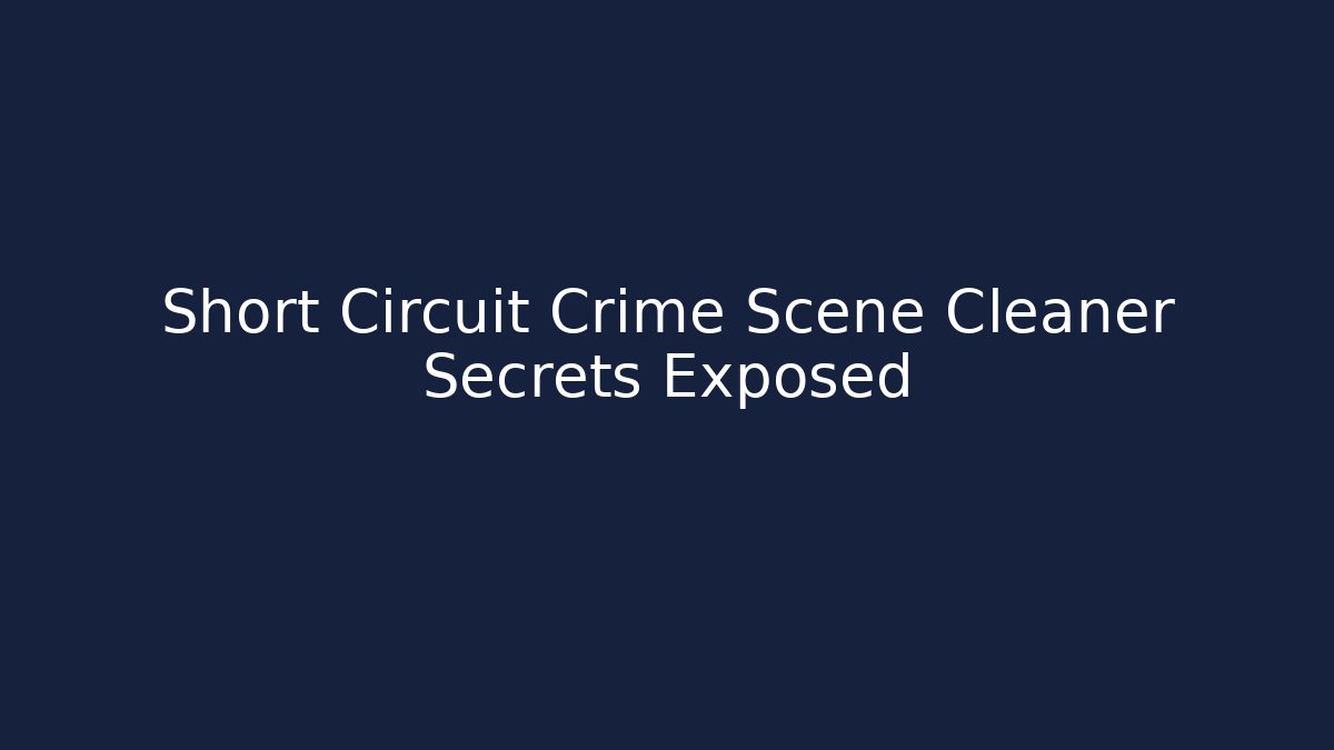 Short Circuit Crime Scene Cleaner Secrets Exposed