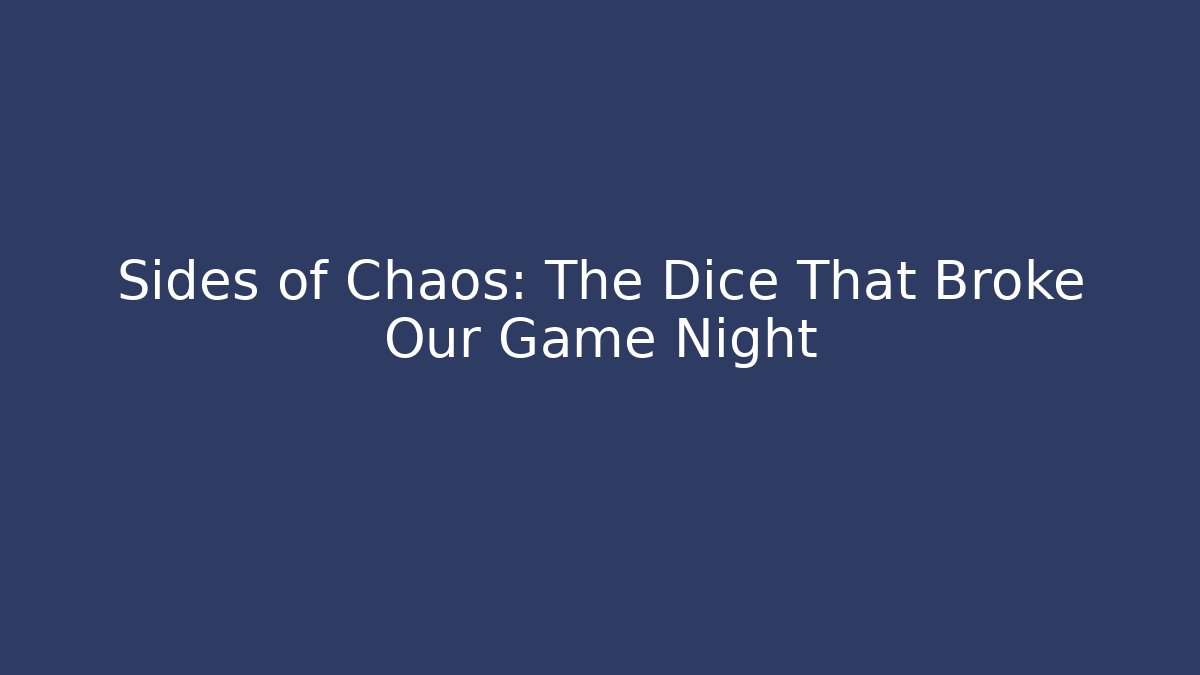 Sides of Chaos: The Dice That Broke Our Game Night