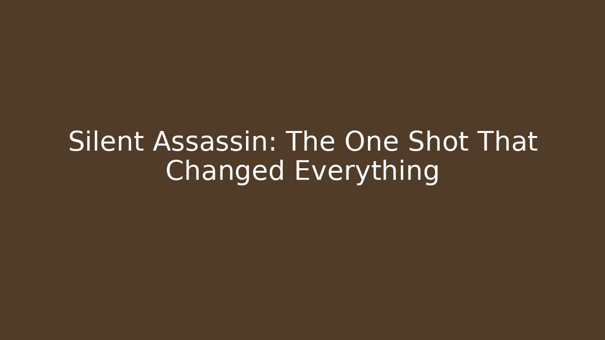 Silent Assassin: The One Shot That Changed Everything