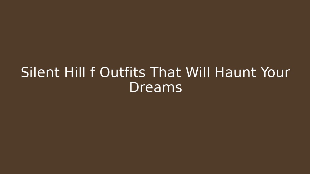 Silent Hill f Outfits That Will Haunt Your Dreams