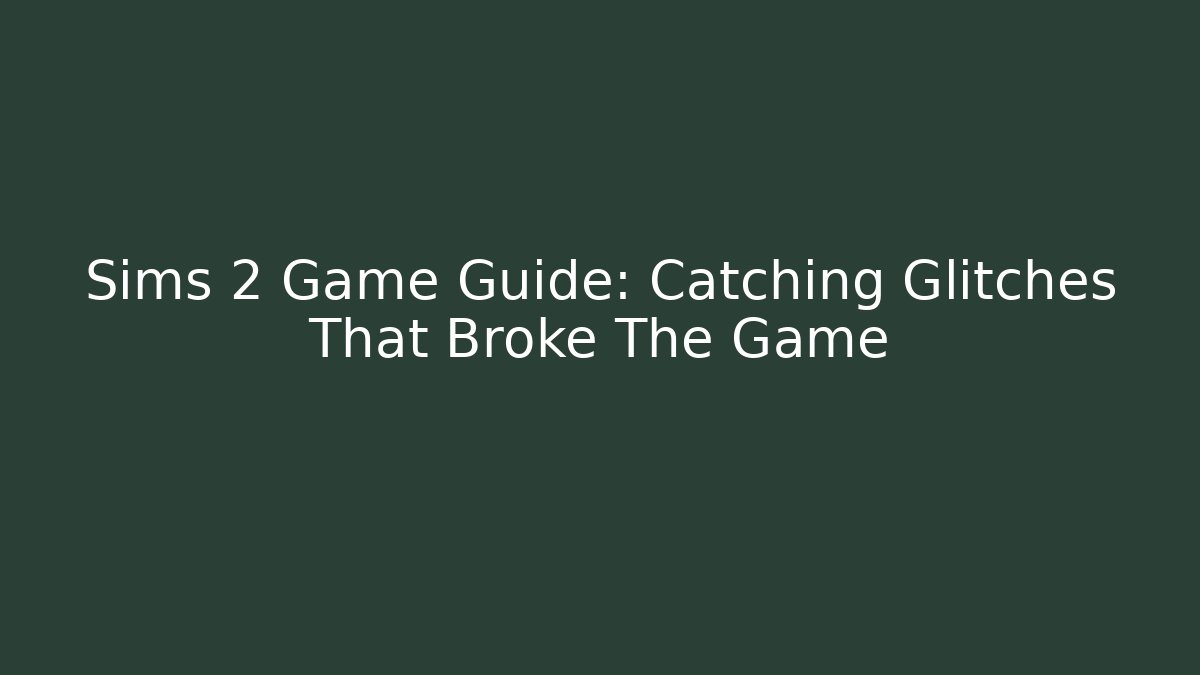Sims 2 Game Guide: Catching Glitches That Broke The Game - Felix Cat Insurance