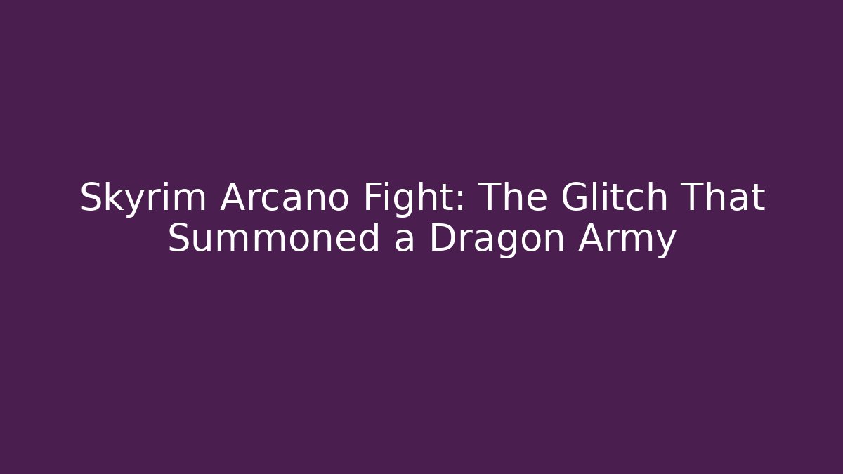 Skyrim Arcano Fight: The Glitch That Summoned a Dragon Army