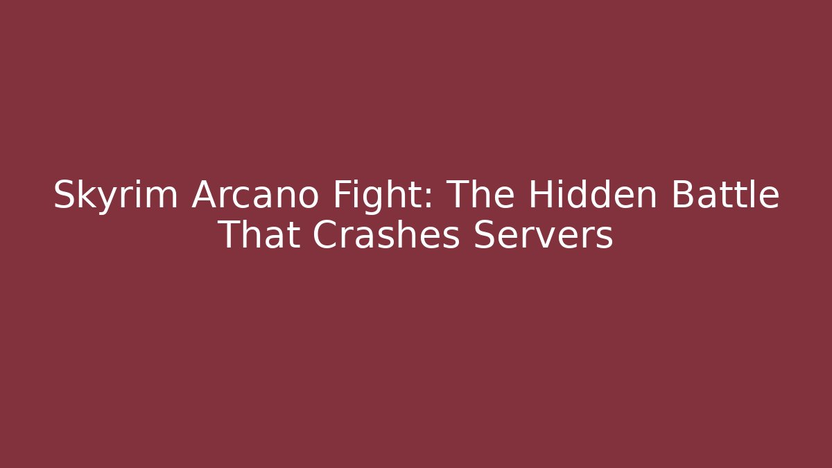 Skyrim Arcano Fight: The Hidden Battle That Crashes Servers