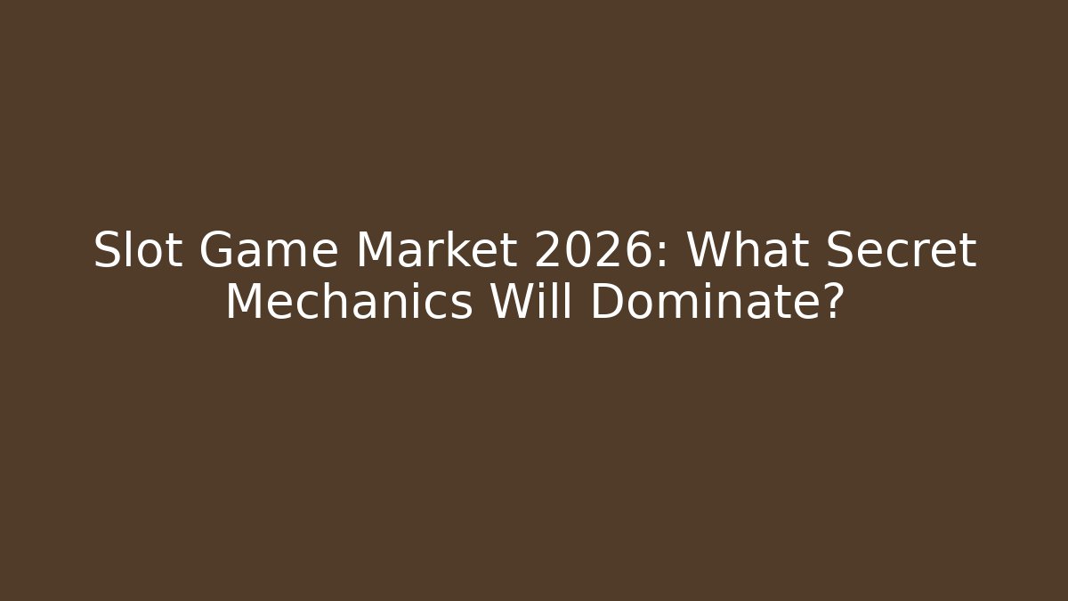 Slot Game Market 2026: What Secret Mechanics Will Dominate?