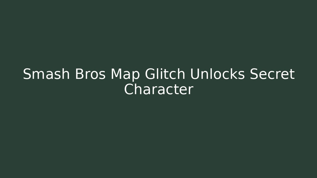 Smash Bros Map Glitch Unlocks Secret Character - Felix Cat Insurance