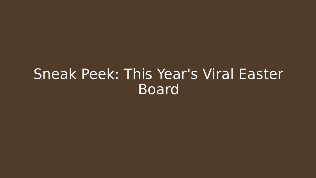 Sneak Peek: This Year's Viral Easter Board