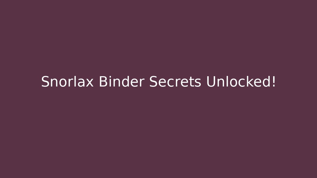 Snorlax Binder Secrets Unlocked! - Felix Cat Insurance