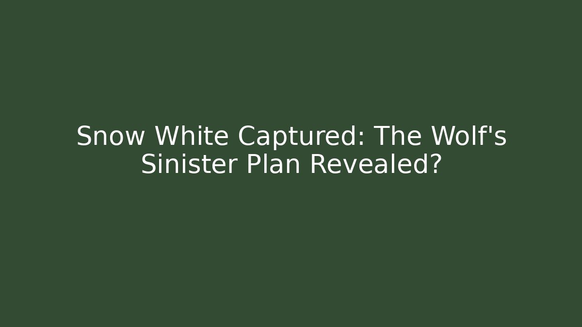 Snow White Captured: The Wolf's Sinister Plan Revealed? - Felix Cat Insurance