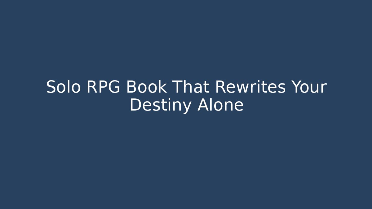 Solo RPG Book That Rewrites Your Destiny Alone - Felix Cat Insurance