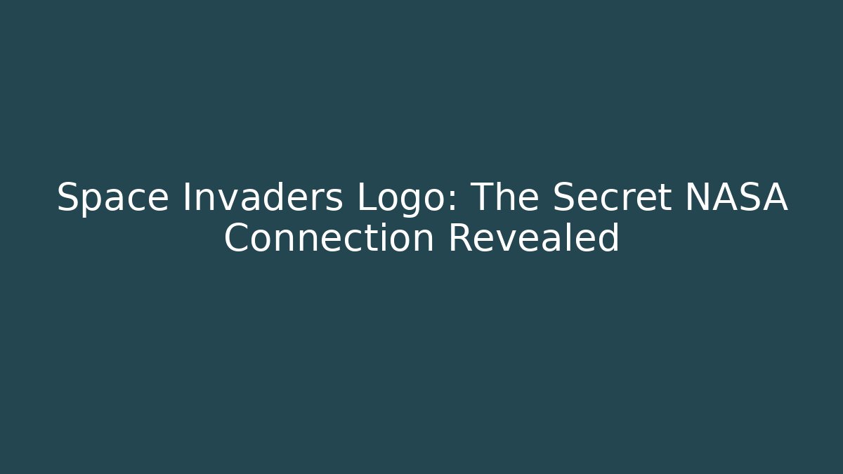 Space Invaders Logo: The Secret NASA Connection Revealed