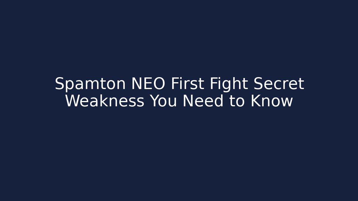 Spamton NEO First Fight Secret Weakness You Need to Know