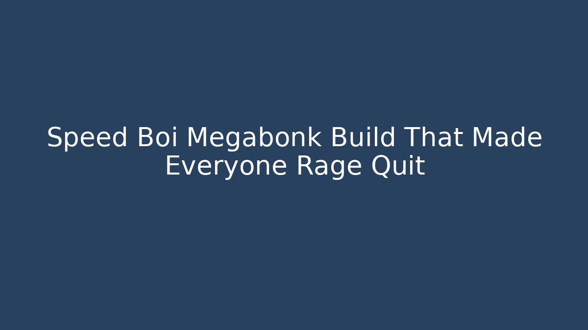 Speed Boi Megabonk Build That Made Everyone Rage Quit