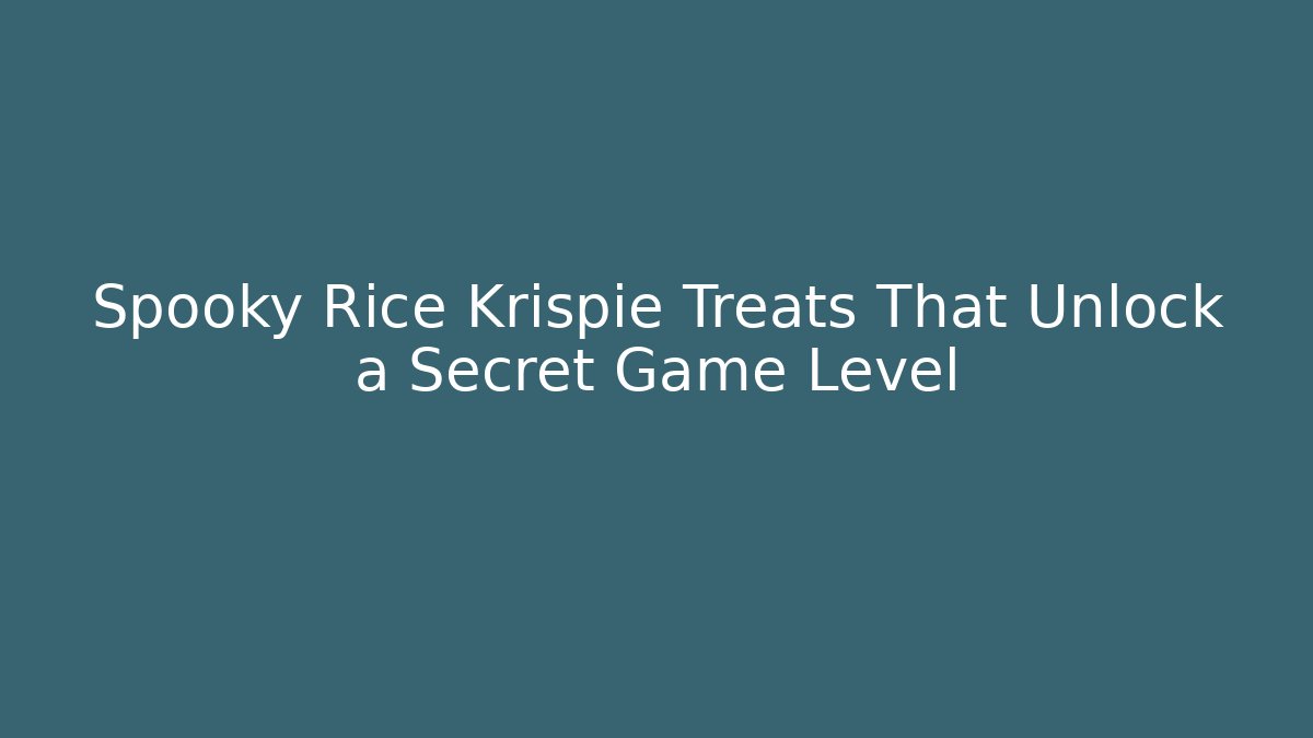 Spooky Rice Krispie Treats That Unlock a Secret Game Level - Felix Cat Insurance