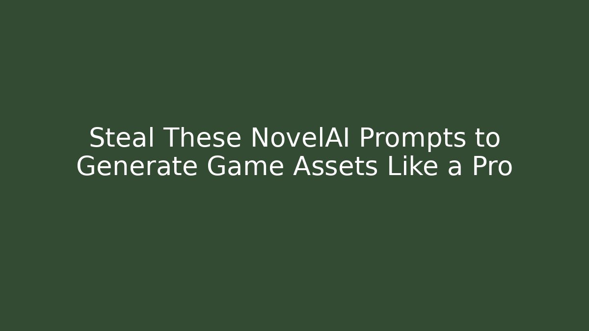 Steal These NovelAI Prompts to Generate Game Assets Like a Pro