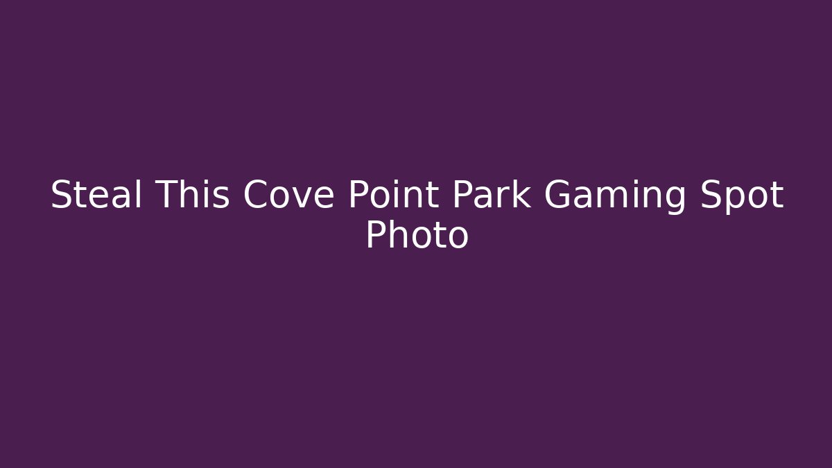 Steal This Cove Point Park Gaming Spot Photo