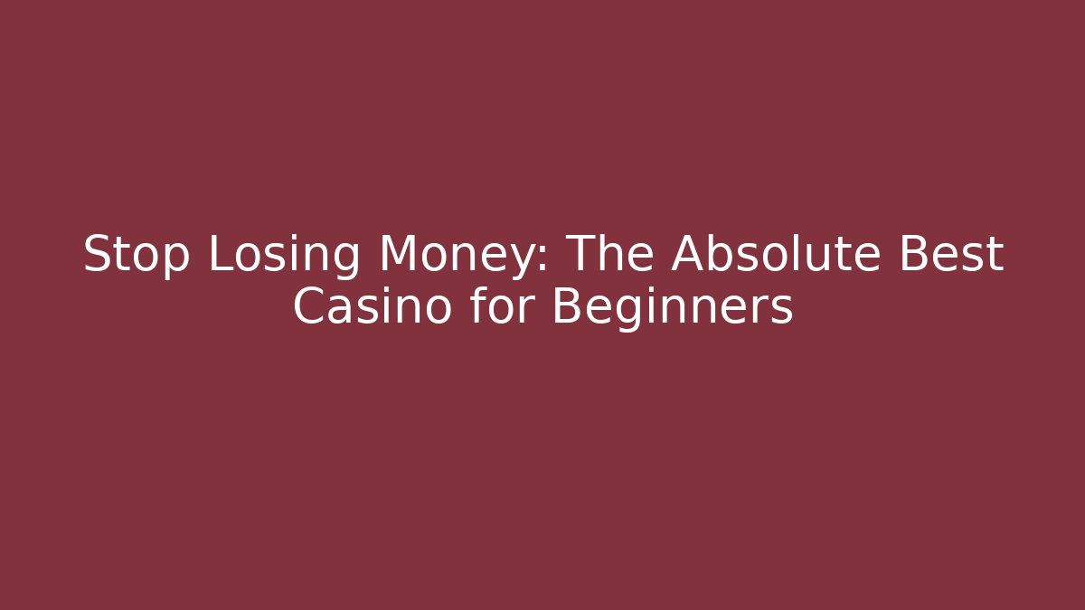 Stop Losing Money: The Absolute Best Casino for Beginners - Felix Cat Insurance