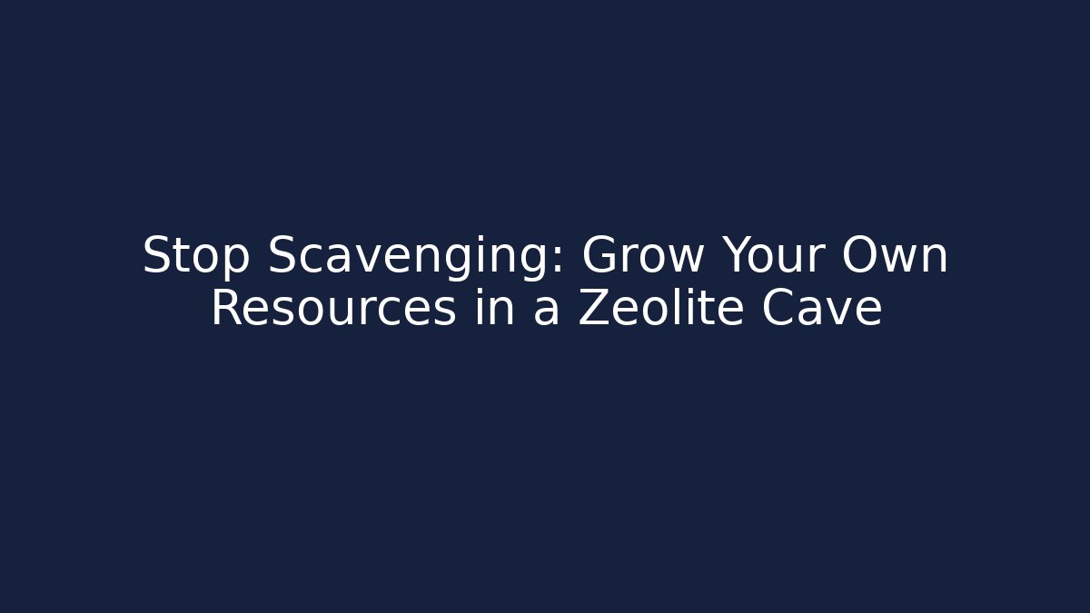 Stop Scavenging: Grow Your Own Resources in a Zeolite Cave