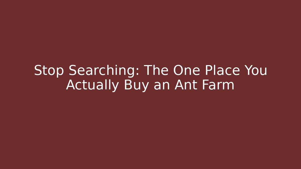 Stop Searching: The One Place You Actually Buy an Ant Farm