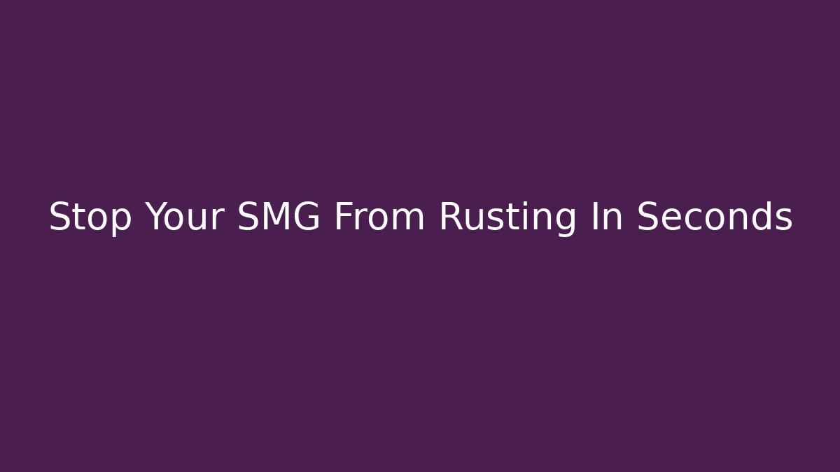 Stop Your SMG From Rusting In Seconds - Felix Cat Insurance