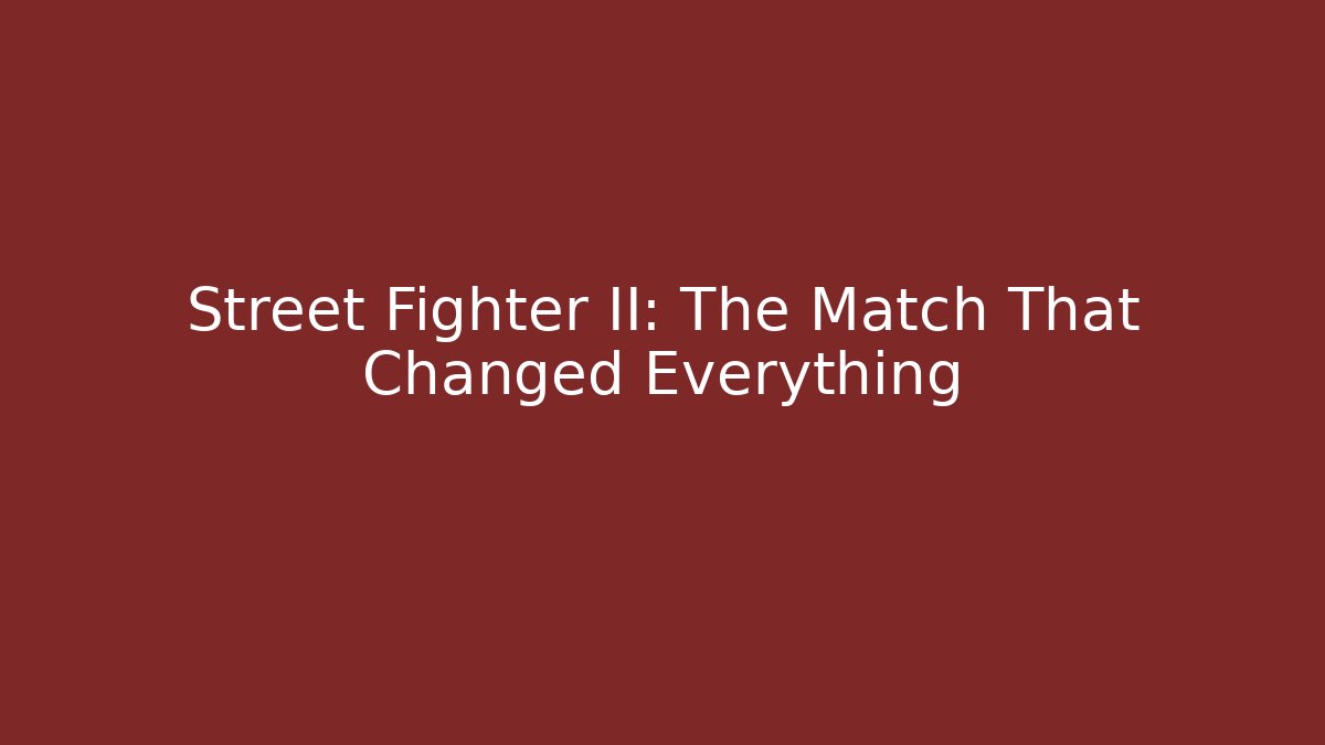Street Fighter II: The Match That Changed Everything