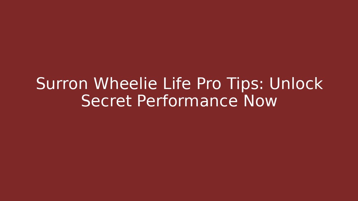 Surron Wheelie Life Pro Tips: Unlock Secret Performance Now