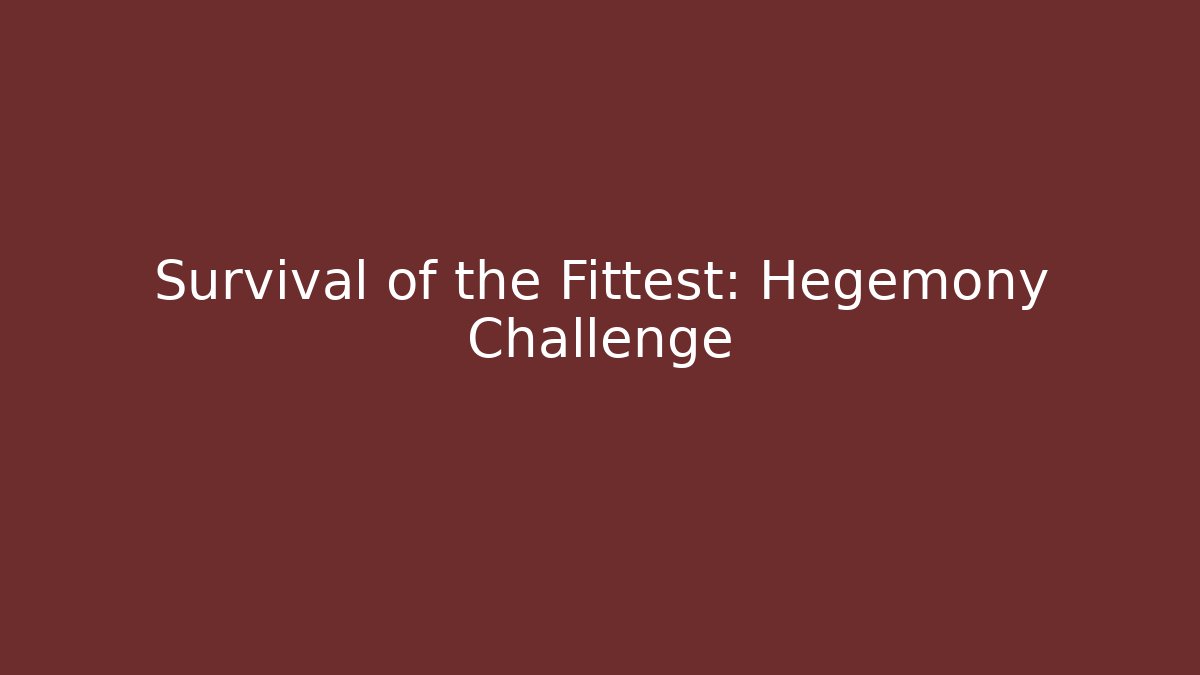 Survival of the Fittest: Hegemony Challenge - Felix Cat Insurance