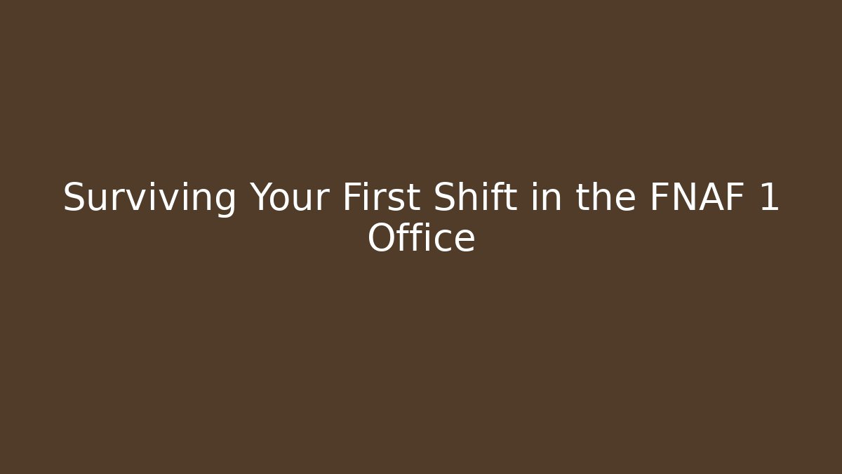 Surviving Your First Shift in the FNAF 1 Office
