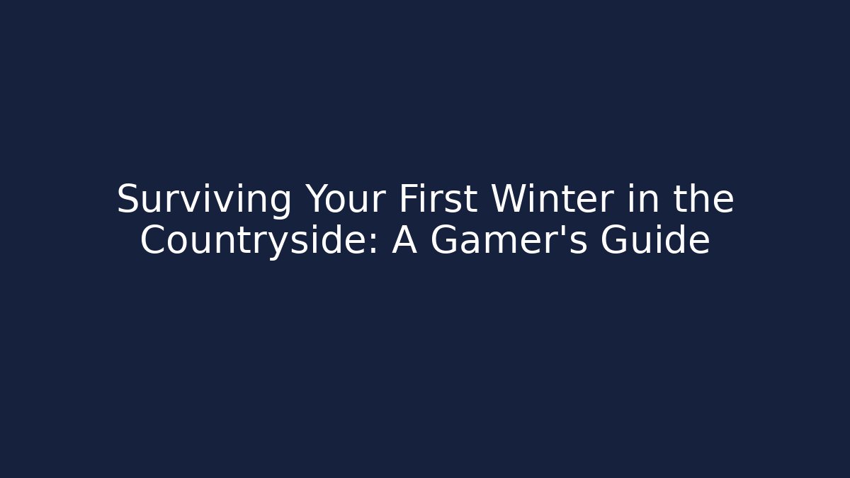 Surviving Your First Winter in the Countryside: A Gamer’s Guide