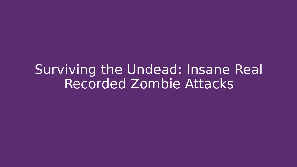 Surviving the Undead: Insane Real Recorded Zombie Attacks
