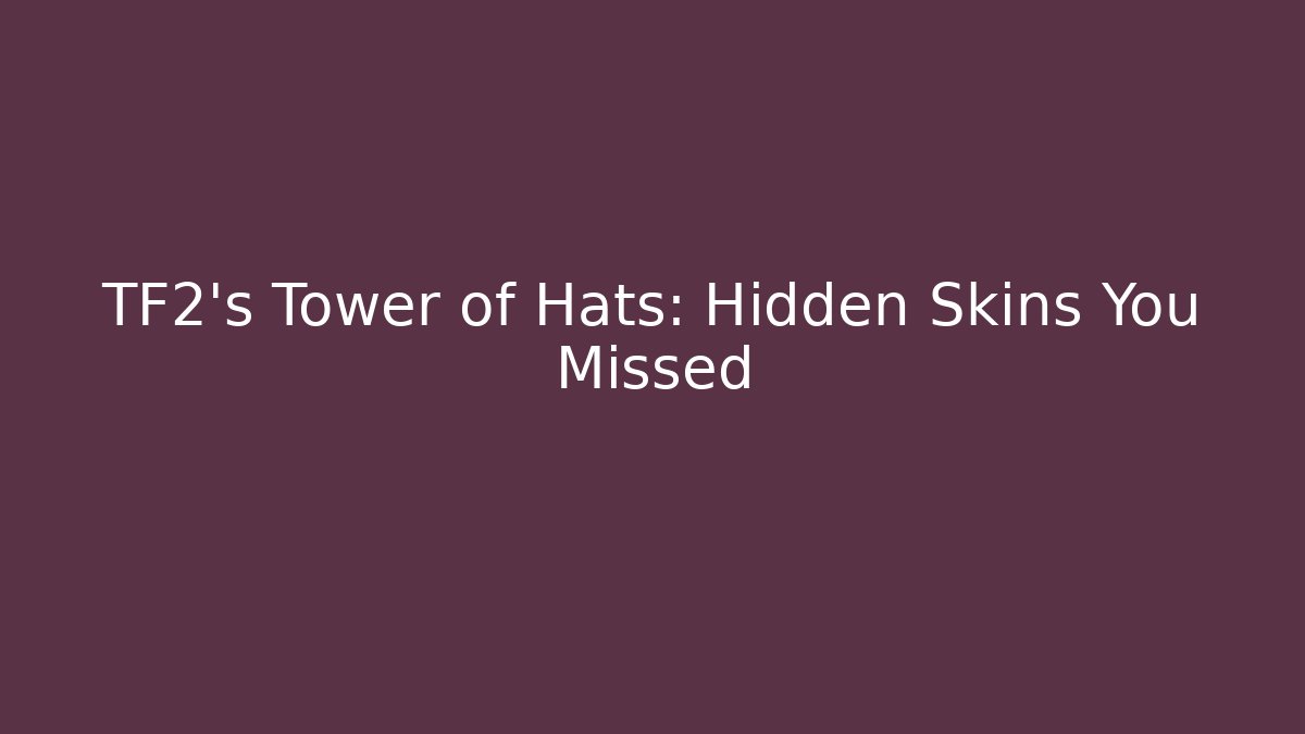 TF2's Tower of Hats: Hidden Skins You Missed