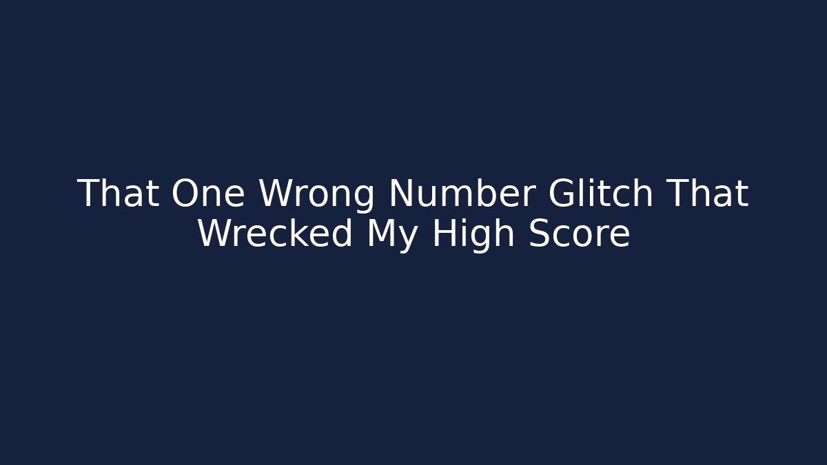 That One Wrong Number Glitch That Wrecked My High Score