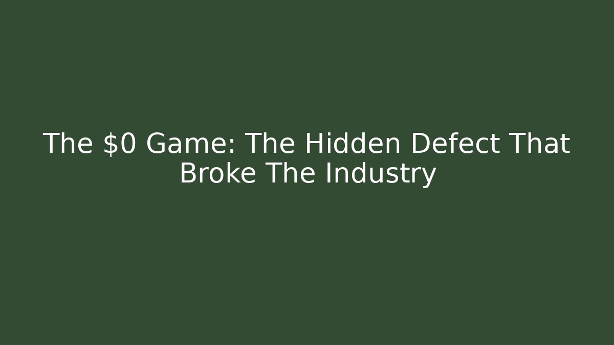 The $0 Game: The Hidden Defect That Broke The Industry