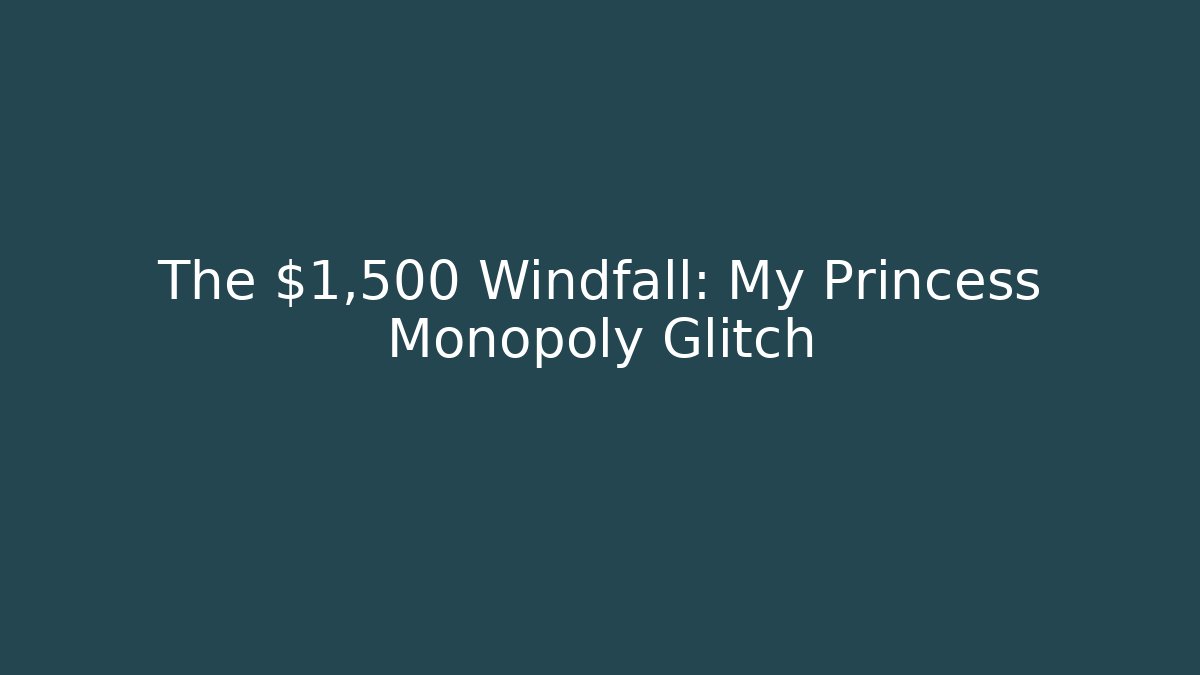The $1,500 Windfall: My Princess Monopoly Glitch