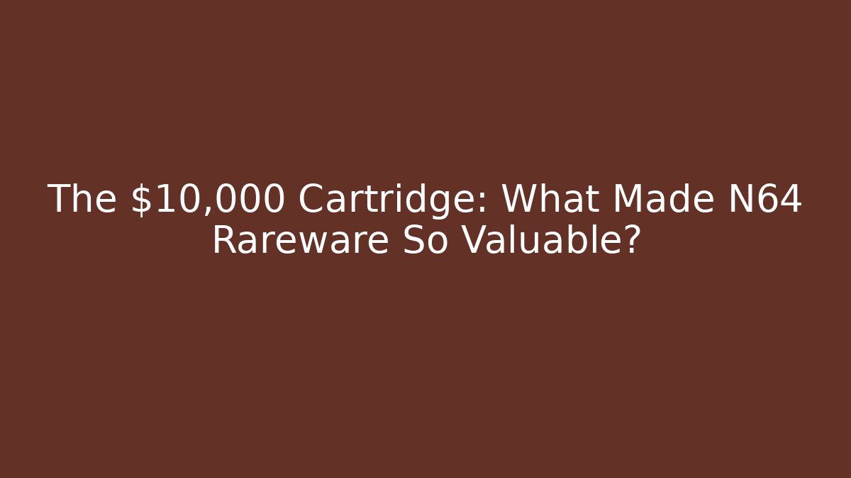 The $10,000 Cartridge: What Made N64 Rareware So Valuable?