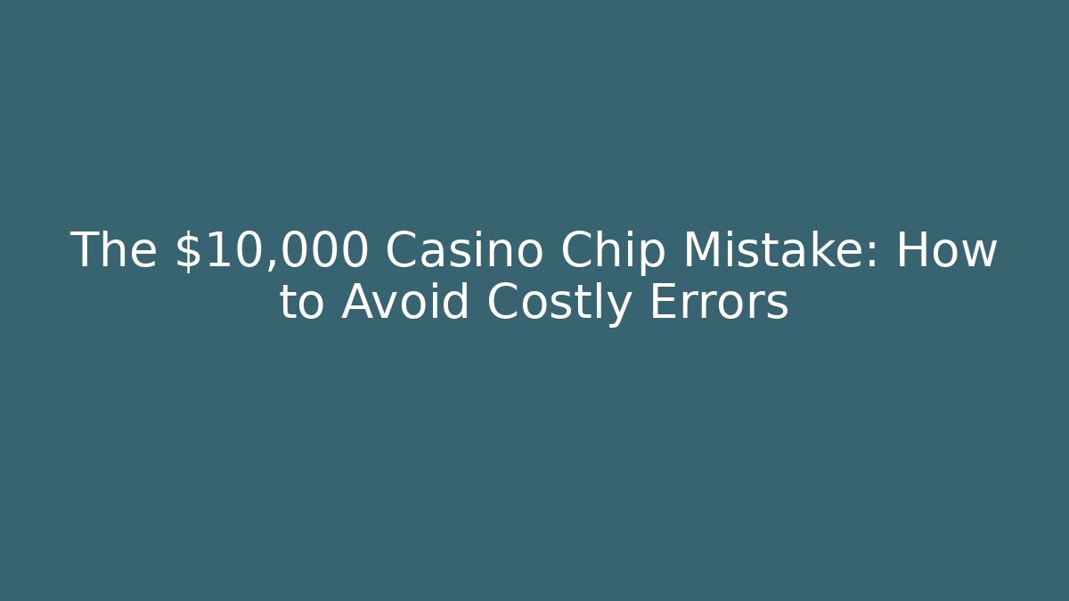 The $10,000 Casino Chip Mistake: How to Avoid Costly Errors
