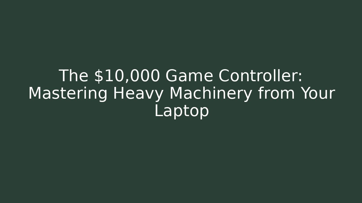 The $10,000 Game Controller: Mastering Heavy Machinery from Your Laptop