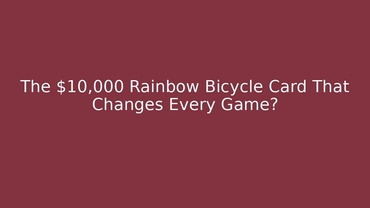The $10,000 Rainbow Bicycle Card That Changes Every Game?