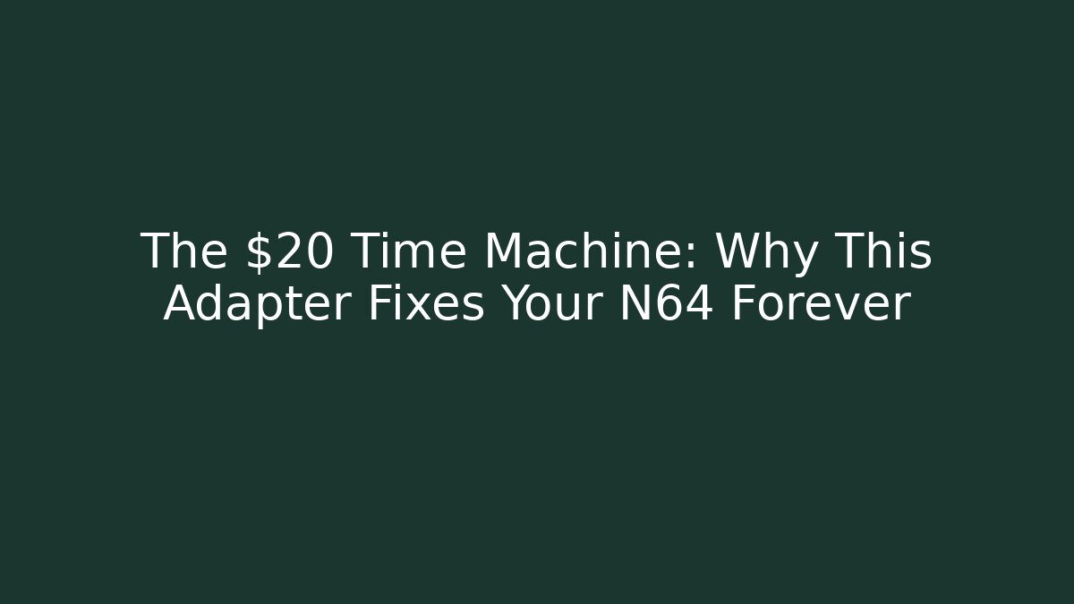 The $20 Time Machine: Why This Adapter Fixes Your N64 Forever