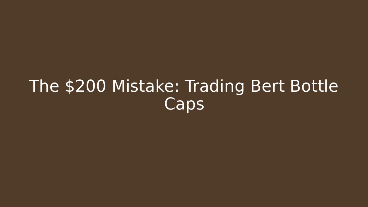 The $200 Mistake: Trading Bert Bottle Caps - Felix Cat Insurance