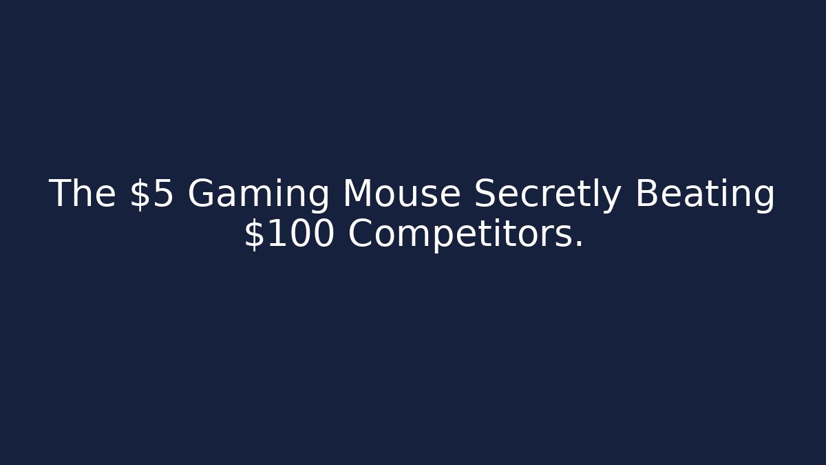 The $5 Gaming Mouse Secretly Beating $100 Competitors. - Felix Cat Insurance