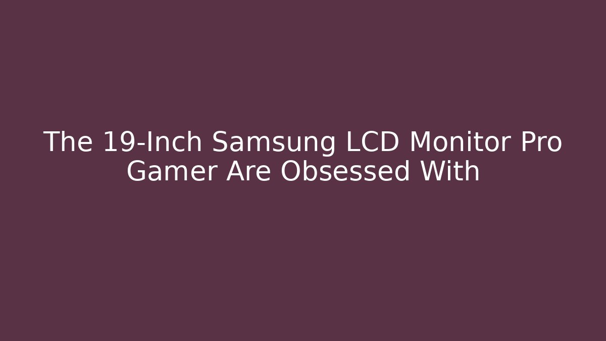 The 19-Inch Samsung LCD Monitor Pro Gamer Are Obsessed With