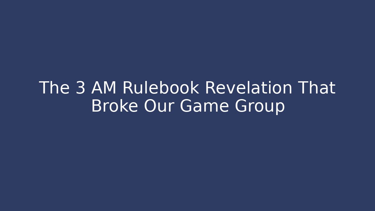The 3 AM Rulebook Revelation That Broke Our Game Group