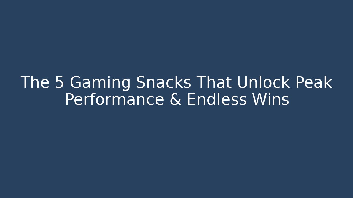 The 5 Gaming Snacks That Unlock Peak Performance & Endless Wins - Felix Cat Insurance