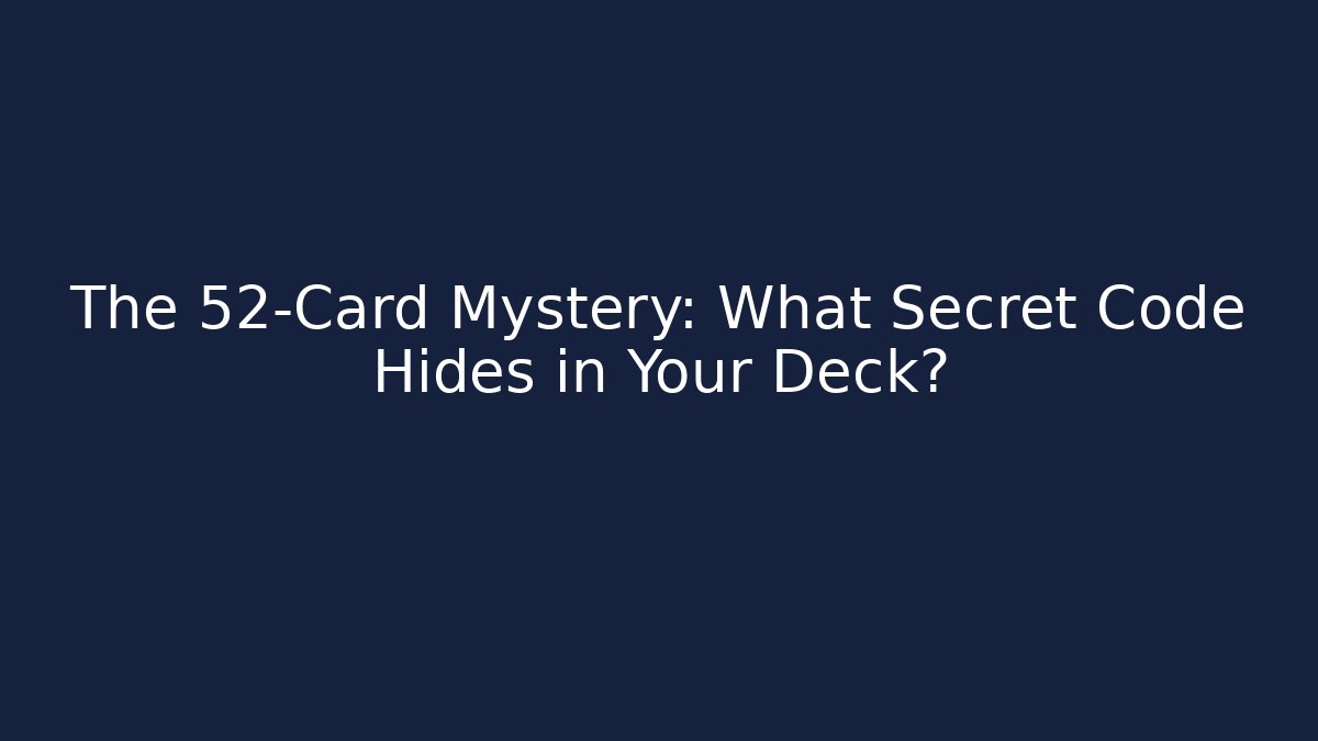 The 52-Card Mystery: What Secret Code Hides in Your Deck?