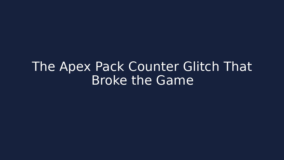 The Apex Pack Counter Glitch That Broke the Game